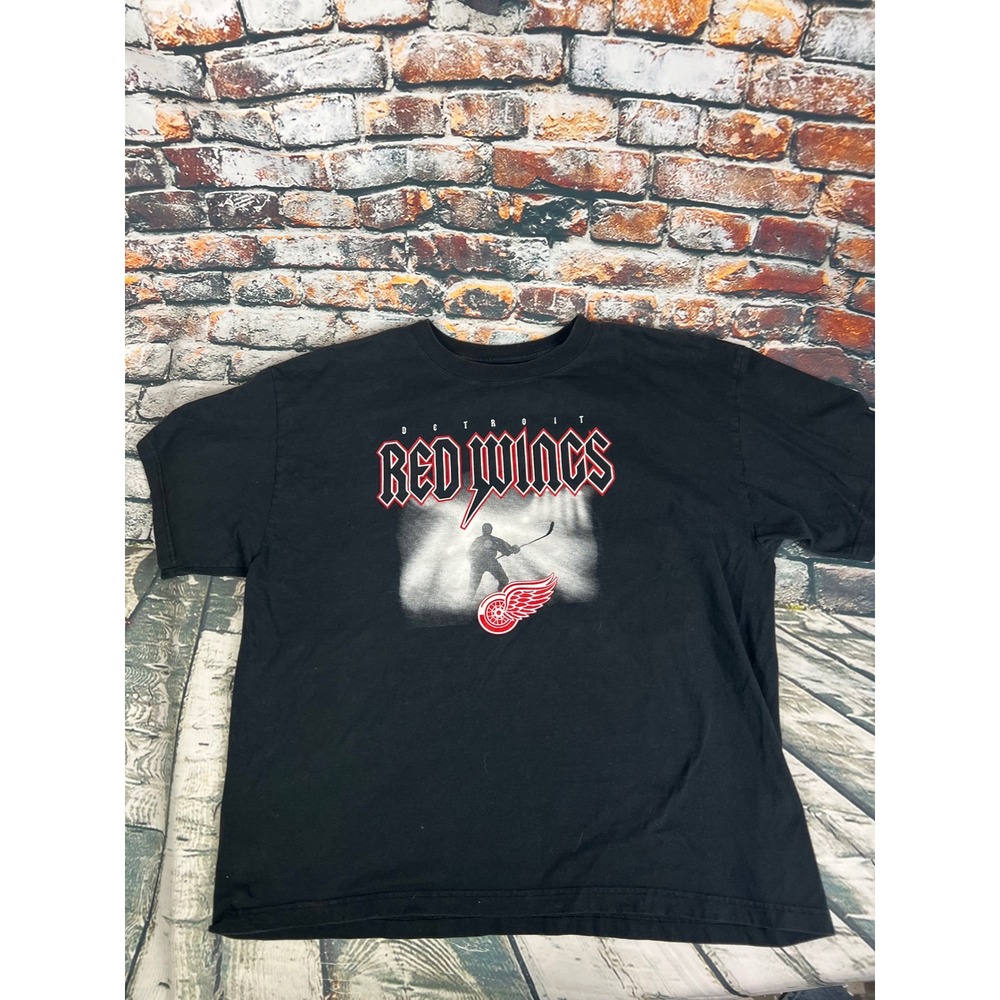 Detroit Red Wings NHL Hockey Graphic T Shirt Mens Size 2XL Black‎